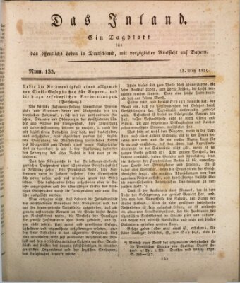 Das Inland (Deutsche Tribüne) Mittwoch 13. Mai 1829