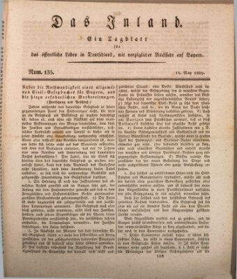 Das Inland (Deutsche Tribüne) Freitag 15. Mai 1829