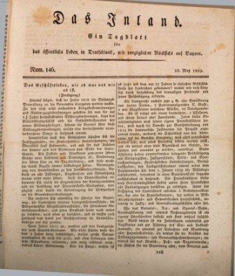 Das Inland (Deutsche Tribüne) Dienstag 26. Mai 1829