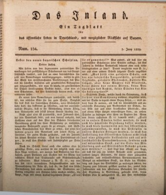 Das Inland (Deutsche Tribüne) Mittwoch 3. Juni 1829