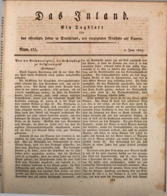 Das Inland (Deutsche Tribüne) Donnerstag 4. Juni 1829