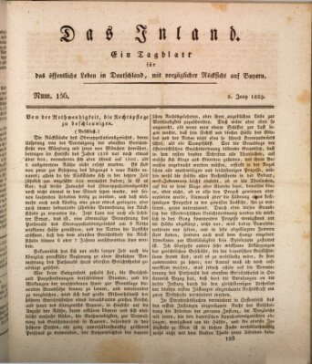 Das Inland (Deutsche Tribüne) Freitag 5. Juni 1829