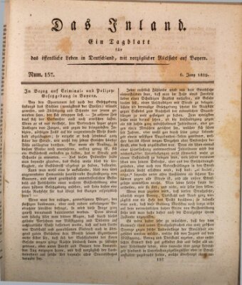 Das Inland (Deutsche Tribüne) Samstag 6. Juni 1829