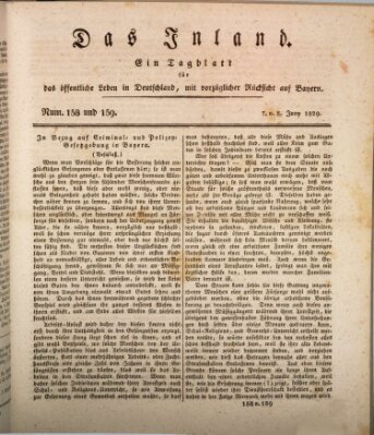 Das Inland (Deutsche Tribüne) Sonntag 7. Juni 1829