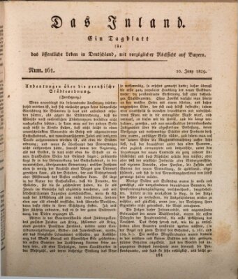 Das Inland (Deutsche Tribüne) Mittwoch 10. Juni 1829