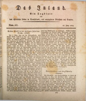 Das Inland (Deutsche Tribüne) Dienstag 16. Juni 1829