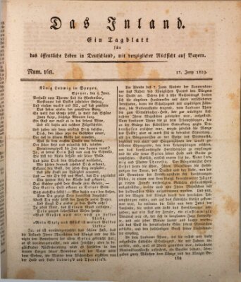 Das Inland (Deutsche Tribüne) Mittwoch 17. Juni 1829