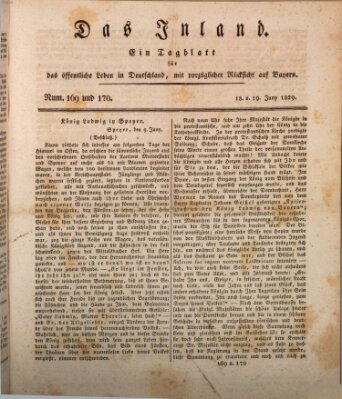 Das Inland (Deutsche Tribüne) Donnerstag 18. Juni 1829