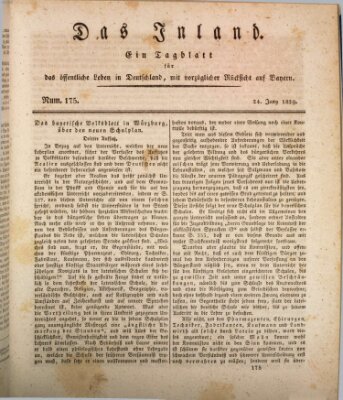 Das Inland (Deutsche Tribüne) Mittwoch 24. Juni 1829