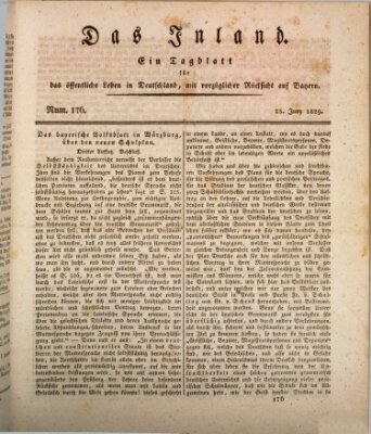 Das Inland (Deutsche Tribüne) Donnerstag 25. Juni 1829