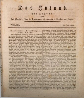 Das Inland (Deutsche Tribüne) Dienstag 30. Juni 1829