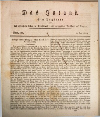 Das Inland (Deutsche Tribüne) Samstag 4. Juli 1829