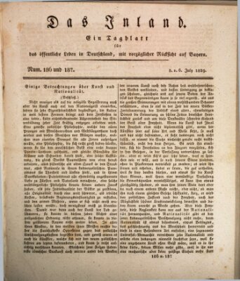 Das Inland (Deutsche Tribüne) Sonntag 5. Juli 1829