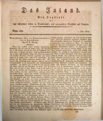 Das Inland (Deutsche Tribüne) Dienstag 7. Juli 1829