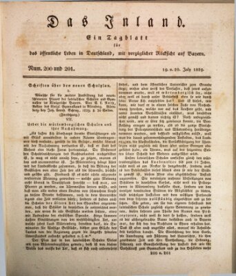 Das Inland (Deutsche Tribüne) Montag 20. Juli 1829