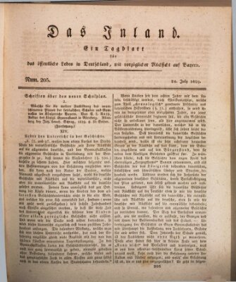 Das Inland (Deutsche Tribüne) Freitag 24. Juli 1829