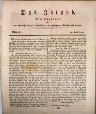 Das Inland (Deutsche Tribüne) Samstag 29. August 1829