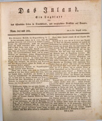 Das Inland (Deutsche Tribüne) Montag 31. August 1829