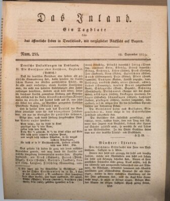 Das Inland (Deutsche Tribüne) Samstag 12. September 1829