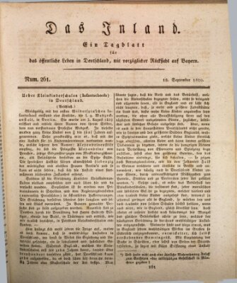 Das Inland (Deutsche Tribüne) Freitag 18. September 1829