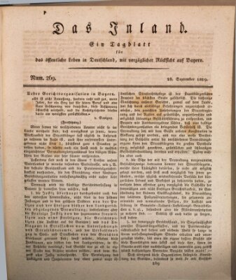 Das Inland (Deutsche Tribüne) Samstag 26. September 1829