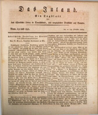 Das Inland (Deutsche Tribüne) Montag 19. Oktober 1829