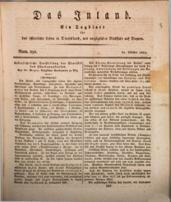 Das Inland (Deutsche Tribüne) Mittwoch 21. Oktober 1829