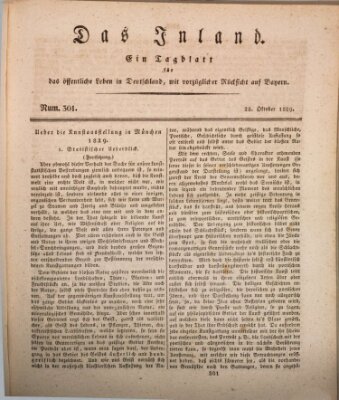 Das Inland (Deutsche Tribüne) Mittwoch 28. Oktober 1829