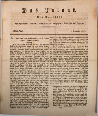 Das Inland (Deutsche Tribüne) Donnerstag 5. November 1829