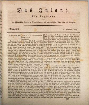 Das Inland (Deutsche Tribüne) Donnerstag 19. November 1829