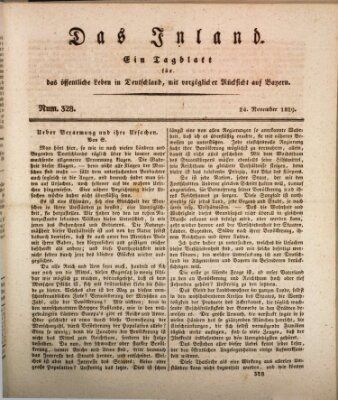 Das Inland (Deutsche Tribüne) Dienstag 24. November 1829