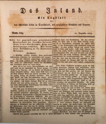 Das Inland (Deutsche Tribüne) Dienstag 15. Dezember 1829