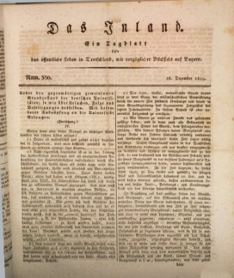 Das Inland (Deutsche Tribüne) Mittwoch 16. Dezember 1829