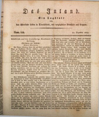 Das Inland (Deutsche Tribüne) Donnerstag 24. Dezember 1829