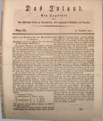 Das Inland (Deutsche Tribüne) Montag 28. Dezember 1829