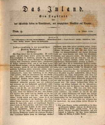 Das Inland (Deutsche Tribüne) Samstag 9. Januar 1830