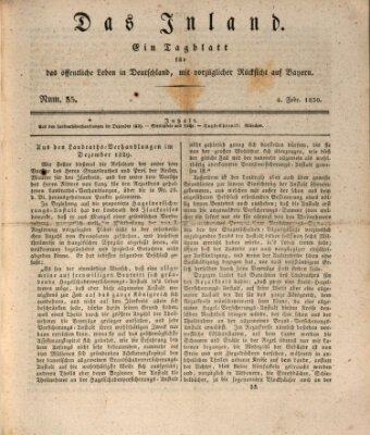 Das Inland (Deutsche Tribüne) Donnerstag 4. Februar 1830