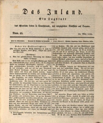 Das Inland (Deutsche Tribüne) Mittwoch 24. März 1830