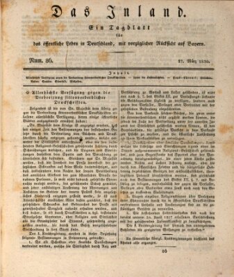 Das Inland (Deutsche Tribüne) Samstag 27. März 1830