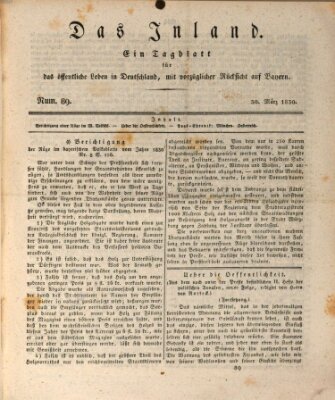 Das Inland (Deutsche Tribüne) Dienstag 30. März 1830