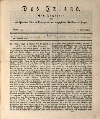 Das Inland (Deutsche Tribüne) Mittwoch 7. April 1830