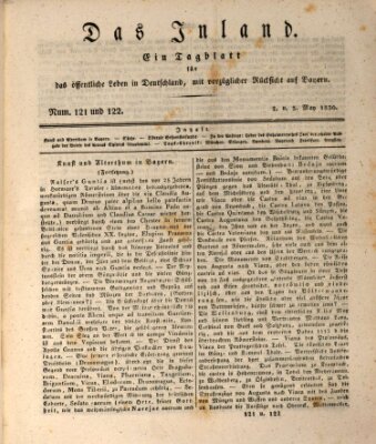 Das Inland (Deutsche Tribüne) Sonntag 2. Mai 1830