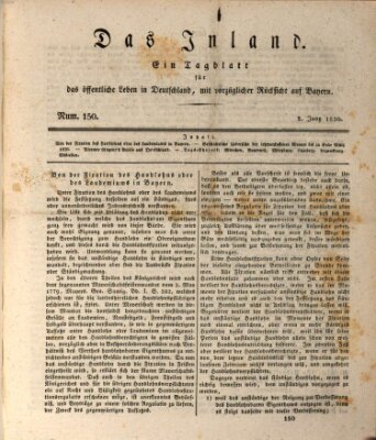 Das Inland (Deutsche Tribüne) Mittwoch 2. Juni 1830
