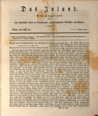 Das Inland (Deutsche Tribüne) Sonntag 6. Juni 1830