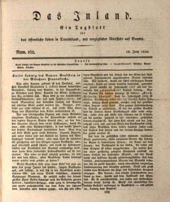 Das Inland (Deutsche Tribüne) Dienstag 15. Juni 1830