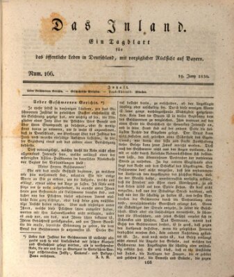 Das Inland (Deutsche Tribüne) Samstag 19. Juni 1830