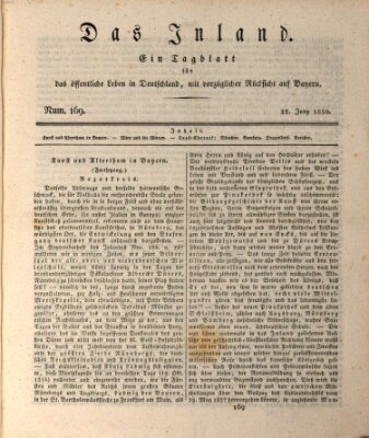 Das Inland (Deutsche Tribüne) Dienstag 22. Juni 1830