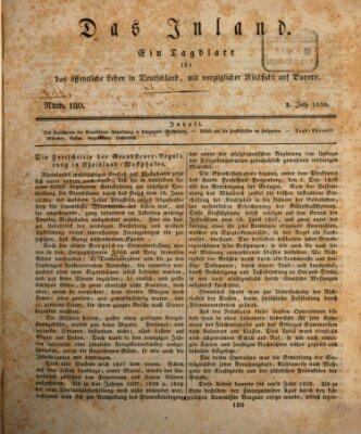 Das Inland (Deutsche Tribüne) Samstag 3. Juli 1830