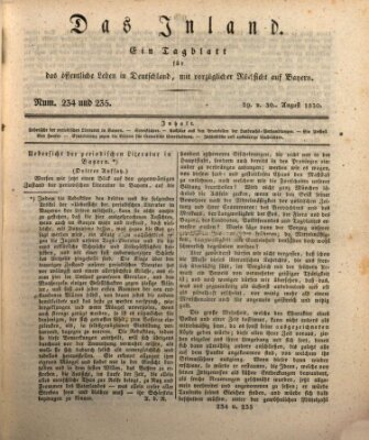 Das Inland (Deutsche Tribüne) Montag 30. August 1830