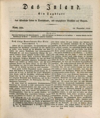 Das Inland (Deutsche Tribüne) Dienstag 14. September 1830